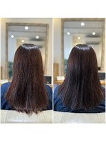 ハッコ(hacco) 艶髪ロング/白髪染め/ストレート/内巻き/ベージュピンク