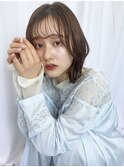 ナチュラルミディアム小顔前髪サイドバング20代30代40代