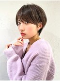 前髪あり耳掛け丸みくびれショートボブ20代30代40代50代(蘭)