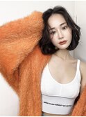 韓国レイヤーボブ/アッシュブラック