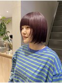 20代30代40代ストレートボブリップラインラベンダーベージュ