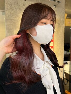 スタイル スマート サロン(STYLE smart salon) 【kanae/藤沢】顔周りレイヤー/イヤリングカラー/チェリーピンク