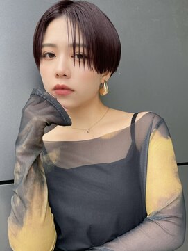 トルネード(TORNADO) ハンサムショート ワインレッド 刈り上げ ショートボブ A0321