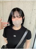 艶髪　黒髪ボブ　切りっぱなし