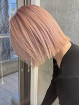 サンクマーケット 渋谷(cinq MARKET)&nbsp;渋谷ブリーチカラータッセルボブショートボブピンクアッシュ30代