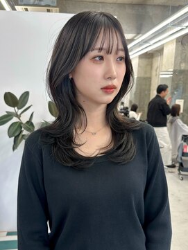 ミディアム/ボブ/レイヤーカット/ダブルカラー/ブリーチ/栄c229