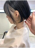 外国人風ショートボブ ハイライト インナーカラーグレージュ