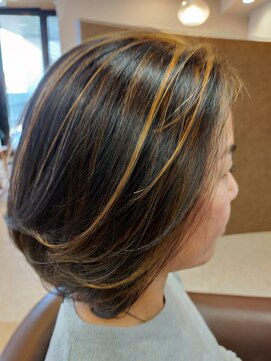 ヘアサロンアンドヘアメイクディー(hair salon hair make D) 仙台D　ボブウルフ×レイヤーカット　大人女性  骨格矯正カット