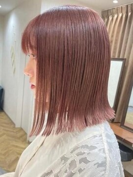 ロンドシェリ 仙台(Lond Cheri) ミディアムヘア斜めバング×ケアブリーチデザインカラー[仙台]
