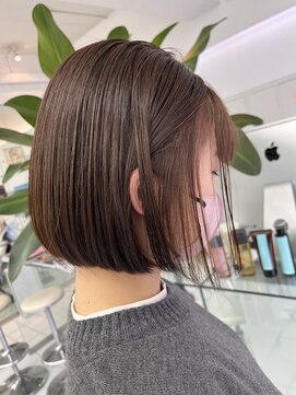 ルートエイチ 市川(Root H) 前髪マチルダボブピンクベージュインナーグレージュ