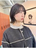顔まわりレイヤーボブa-24/切りっぱなしボブ/グレージュ/20代30