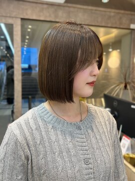ハローバイシー 仙台(Hello by Sea) イメチェン×美髪［ミニボブ/グレージュ/髪質改善］仙台韓国ボブ