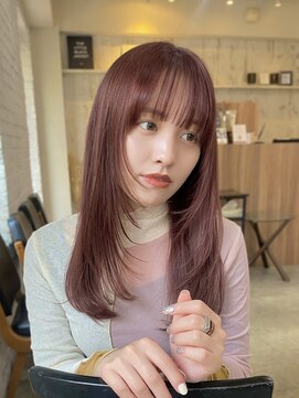 ガーデン 渋谷(GARDEN) ミディアム レイヤーカット 内巻き ピンクベージュ