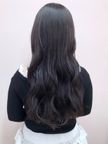ソンノ(sonno)&nbsp;ラベンダーグレージュ 暗髪カラー ロングウェーブ 髪質改善