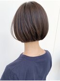 大人前下がりミニボブ丸みまとまる時短ヘア