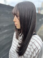 ヘアサロンアンドカフェ エイチプラス(H plus)&nbsp;アッシュブラウン　オーガニックカラー　顔周りレイヤー