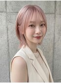 秋カラー小顔くびれボブ×ハイトーンピンクベージュ韓国風p上尾