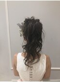 ポニーテール ブライダルヘアメイク