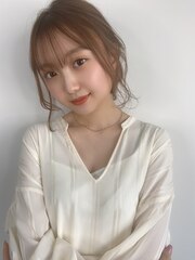 グレージュ×ダウンヘアセット