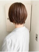 大人かわいい小顔丸みのあるショートボブ　20代30代40代