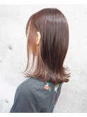 切りっぱなしミディアム×ピンクベージュインナー