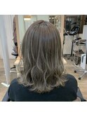 極細ハイライト×オリーブグレージュ