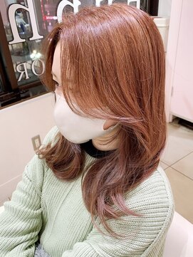 ラルム 新宿(LARME) 韓国前髪顔周り×チェリーブラウンフェミニン【新宿/髪質改善】