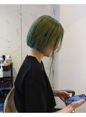 ミニボブ　グリーンカラー　デザインカラー