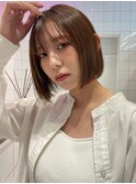 韓国前髪顔周り×切りっぱなしボブ【心斎橋/髪質改善】