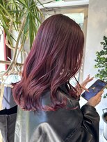 ヲタク(wotaku.)&nbsp;チェリーピンクダブルカラーハイトーンブリーチカシスレッド髪色