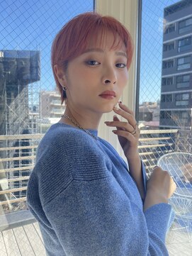 キートス(Kiitos) マッシュショート梅田ショート丸みショートオレンジヘア