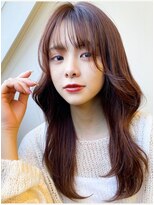 レポヘアー(Repos hair)&nbsp;くびレイヤーエモージュ小顔カットシースルーバング大人ガーリー