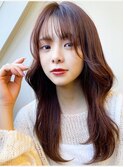 くびレイヤーエモージュ小顔カットシースルーバング大人ガーリー