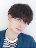メンズパーマツイスパ波巻きスパイラルマッシュセンターパート