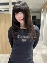 アイトーキョーエス 渋谷(AI TOKYO S)&nbsp;ハッシュカットロングレイヤーワイドバングチョコブラウン渋谷