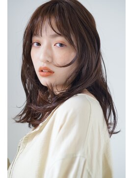 パール(PearL) 【PearL】ワイドバング/外ハネミディアム/チェリーブラウン