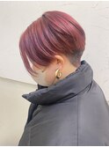 【morio成増/一戸】刈り上げショートピンクラベンダーカラー