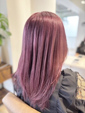 ナギ 門前仲町(Nagi) ラベンダーピンク×艶ストレート 個性派 上品に仕上がる旬ヘア