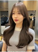 暗めカラー/韓国風巻き/レイヤーカット/マロンベージュ/