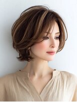 Heart's美人設計と白髪ぼかし専門店 青山表参道店 脱白髪染め/ショートヘア【ハーツ】&nbsp;白髪ぼかし脱白髪染め似合わせショートボブ40代50代60代
