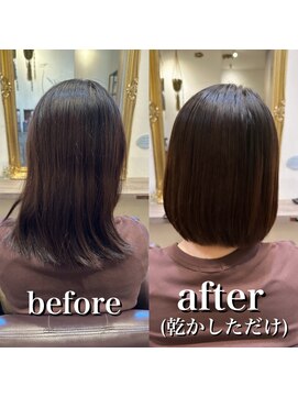 ルフール 千葉店(ref-le) 痛んで見えてしまうパヤパヤ毛も、美髪矯正でまとまるツヤボブに