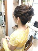 華やか夜会巻き風アップアレンジ【ヘアアレンジ  立川/立川南】