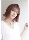 【coii】シアーピンクベージュのカジュアルボブ（原宿/表参道）