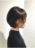 20代30代40代ショートボブインナーカラーオリーブハイライト