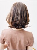 大人ダークカラー簡単スタイリングプチウルフボブ