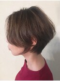 ショートボブ/ひし形シルエット/ふんわりショート/上品ショート