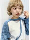 ベージュ+ボブ