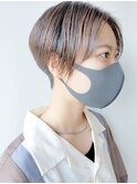 【morio原宿】刈上げハンサムショート　ローライト　前髪なし