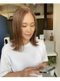 マロンベージュ×外ハネプリカール