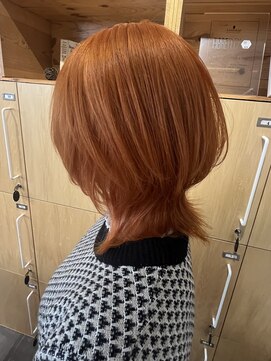 アース 高円寺店(HAIR & MAKE EARTH) マッシュウルフ×オレンジブラウン